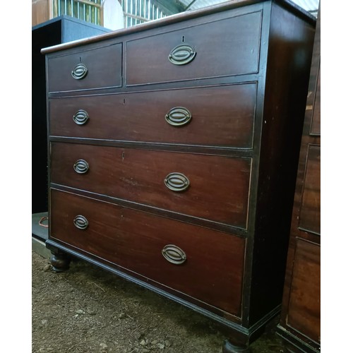 15 - A mahogany chest, with two short and three long drawers, 110 cm wide<br /><br />Please note collecti...