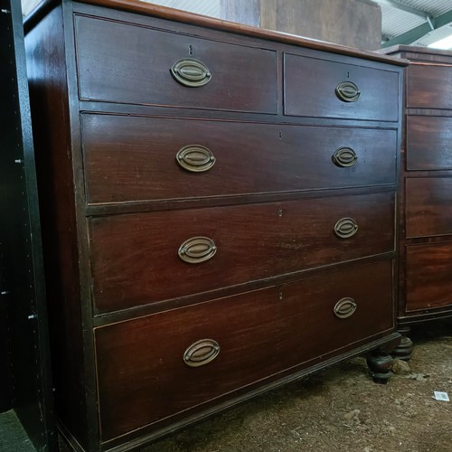 15 - A mahogany chest, with two short and three long drawers, 110 cm wide<br /><br />Please note collecti...