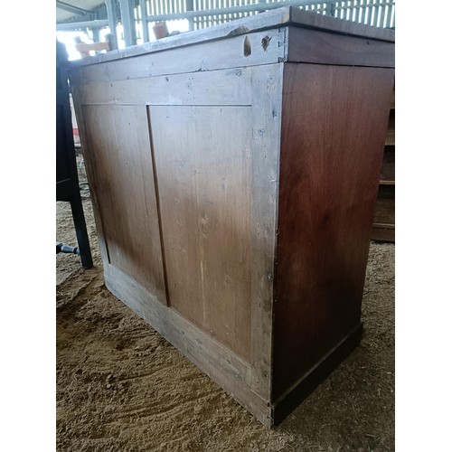 19 - A mahogany chest, with two short and three long drawers, 130 cm wide<br /><br />Please note collecti...