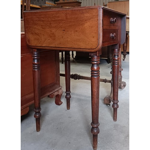 240 - A mahogany work table, 50 cm widePlease note collection is from TA9 4LJ only on 22nd, 23rd, 24th &am... 