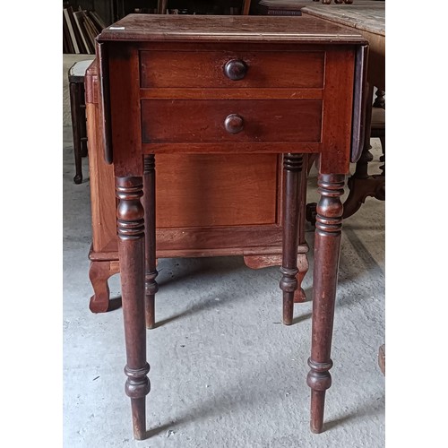 240 - A mahogany work table, 50 cm widePlease note collection is from TA9 4LJ only on 22nd, 23rd, 24th &am... 