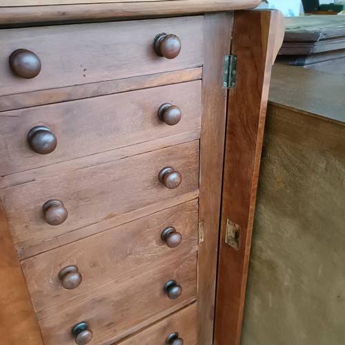 51 - A walnut Wellington chest, 48 cm wide<br /><br />Please note collection is from TA9 4LJ only on 22nd...