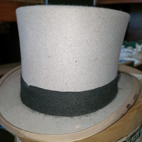 28 - A top hat with box, and two bowler hats (3)<br /><br />Please note collection is from TA9 4LJ only o...