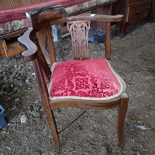 37 - An early 20th century mahogany corner chairPlease note collection is from TA9 4LJ only on 22nd, 23rd... 