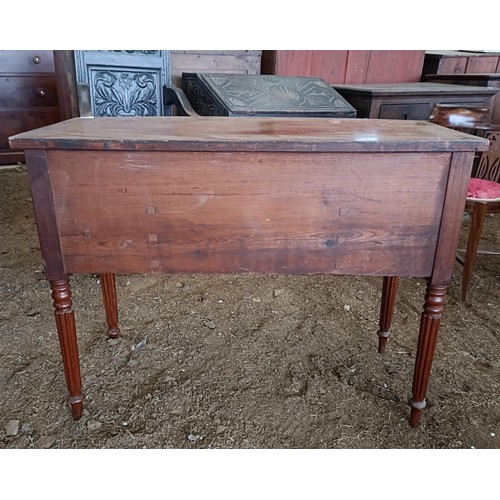 38 - A mahogany bow front sideboard, with three drawers, 104 cm wide<br /><br />Please note collection is...