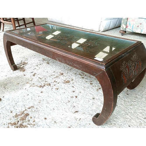 57 - A Chinese carved coffee table, 96 cm widePlease note collection is from TA9 4LJ only on 22nd, 23rd, ... 