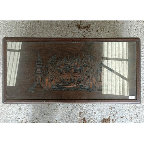 57 - A Chinese carved coffee table, 96 cm widePlease note collection is from TA9 4LJ only on 22nd, 23rd, ... 