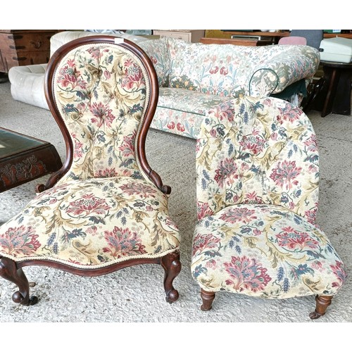 58 - A Victorian nursing chair, and another (2)Please note collection is from TA9 4LJ only on 22nd, 23rd,... 