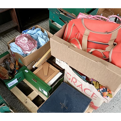 65 - A large quantity of assorted items to include ceramics, bags, pictures, and other itemsPlease note c... 