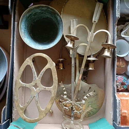 88 - Assorted metalwares and ceramics (3 boxes)Please note collection is from TA9 4LJ only on 22nd, 23rd,... 