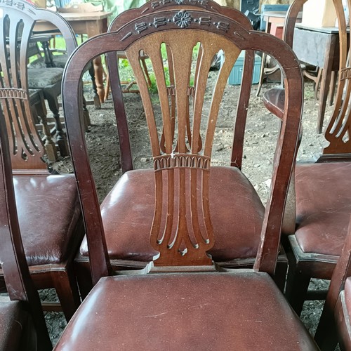 93 - A set of six mahogany dining chairs, with pierced bar backs (5+1)Please note collection is from TA9 ... 