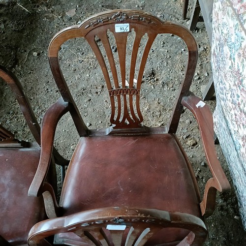 93 - A set of six mahogany dining chairs, with pierced bar backs (5+1)Please note collection is from TA9 ... 