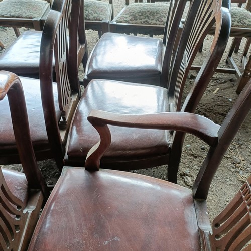 93 - A set of six mahogany dining chairs, with pierced bar backs (5+1)Please note collection is from TA9 ... 