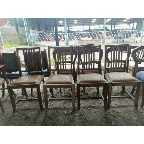 97 - An Art Nouveau style mahogany armchair, and assorted other chairs (8)Please note collection is from ... 