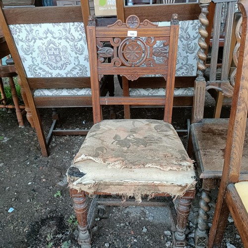 100 - A set of four oak dining chairs, and two other chairs (6)Please note collection is from TA9 4LJ only... 