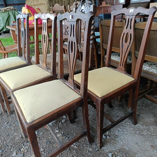 100 - A set of four oak dining chairs, and two other chairs (6)Please note collection is from TA9 4LJ only... 