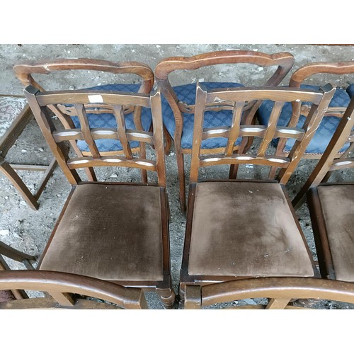 101 - A set of four oak chairs, a set of three, and three other chairs (10)Please note collection is from ... 