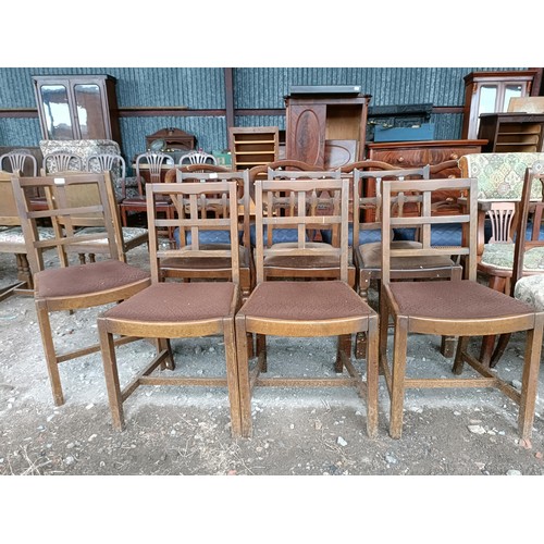 101 - A set of four oak chairs, a set of three, and three other chairs (10)Please note collection is from ... 