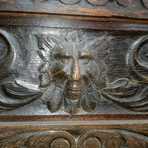 107 - A carved oak hallstand, 110 cm widePlease note collection is from TA9 4LJ only on 22nd, 23rd, 24th &... 