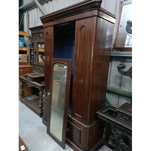 108 - A late Victorian mahogany wardrobe, with a single mirrored door, 120 cm widePlease note collection i... 