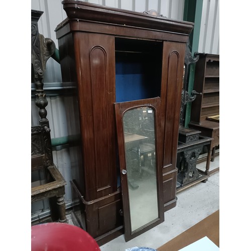 108 - A late Victorian mahogany wardrobe, with a single mirrored door, 120 cm widePlease note collection i... 