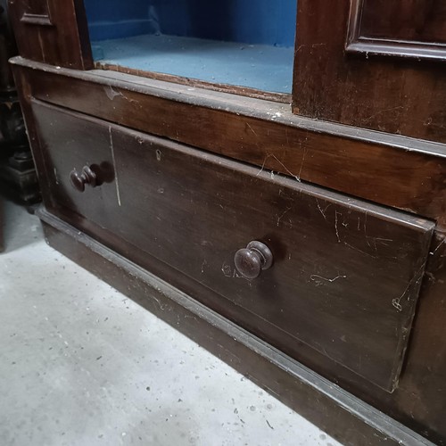 108 - A late Victorian mahogany wardrobe, with a single mirrored door, 120 cm widePlease note collection i... 