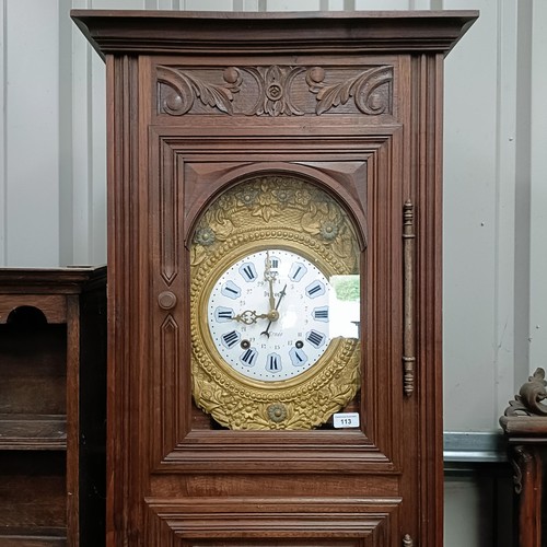 113 - A French longcase clock, Dufour, in a walnut case, 212 cm highPlease note collection is from TA9 4LJ... 