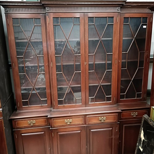 116 - A mahogany breakfront bookcase, 180 cm widePlease note collection is from TA9 4LJ only on 22nd, 23rd... 