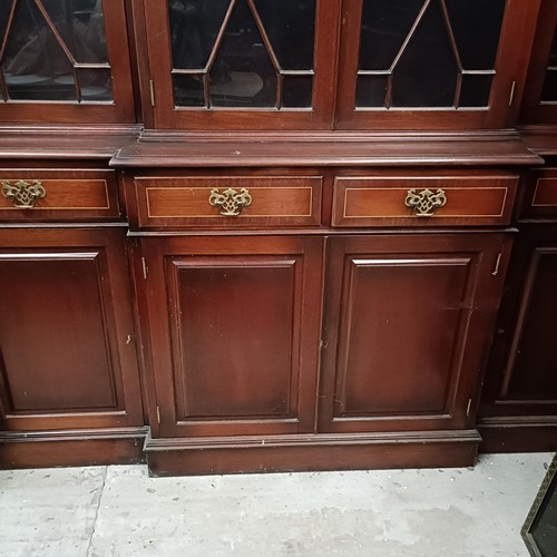 116 - A mahogany breakfront bookcase, 180 cm widePlease note collection is from TA9 4LJ only on 22nd, 23rd... 