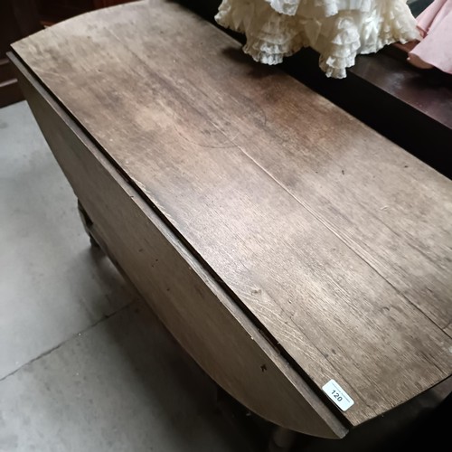 120 - An oak drop leaf table, 120 cm widePlease note collection is from TA9 4LJ only on 22nd, 23rd, 24th &... 