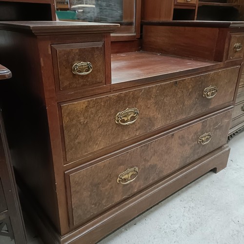 130 - An early 20th century walnut dressing chest, 103 cm widePlease note collection is from TA9 4LJ only ... 