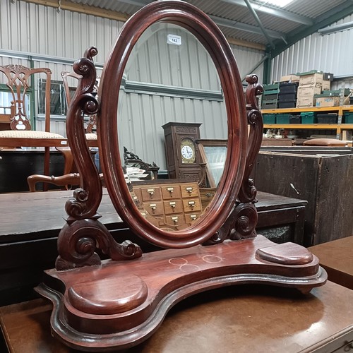 143 - A Victorian mahogany bedroom mirror, 72 cm widePlease note collection is from TA9 4LJ only on 22nd, ... 