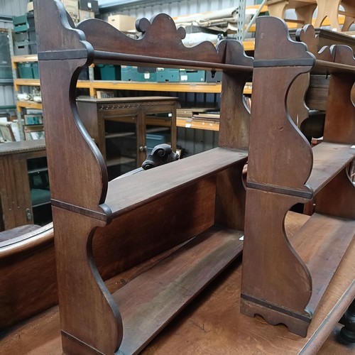 150 - A pair of mahogany wall shelves, 70 x 68 cmPlease note collection is from TA9 4LJ only on 22nd, 23rd... 