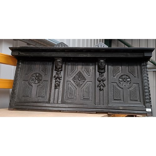 155 - A carved oak panel, 60 x 120 cmPlease note collection is from TA9 4LJ only on 22nd, 23rd, 24th &... 