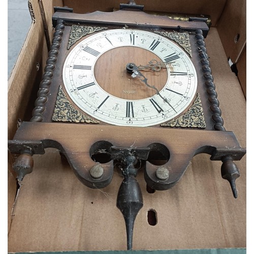 201 - A 20th century wall clock, with a weight driven eight day movement (box)Please note collection is fr... 