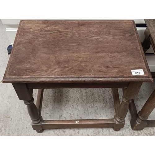 215 - An oak joint stool, 47 cm widePlease note collection is from TA9 4LJ only on 22nd, 23rd, 24th & ... 