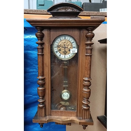 211 - A Vienna regulator style clock, in a walnut case, 60 cm highPlease note collection is from TA9 4LJ o... 