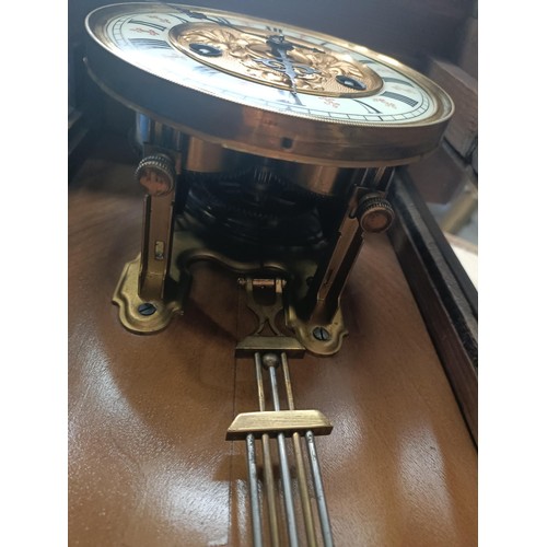 211 - A Vienna regulator style clock, in a walnut case, 60 cm highPlease note collection is from TA9 4LJ o... 