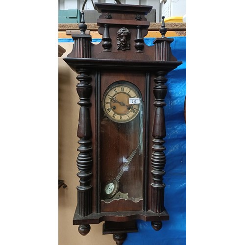 212 - A Vienna regulator style clock, in a walnut case, 80 cm highPlease note collection is from TA9 4LJ o... 