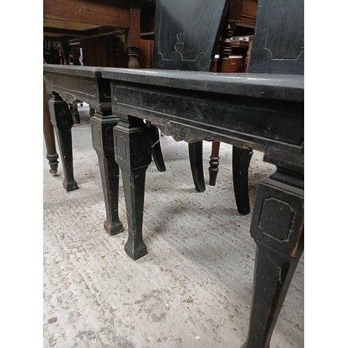 195 - A pair of ebonised hall chairs (2)Please note collection is from TA9 4LJ only on 22nd, 23rd, 24th &a... 