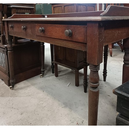 194 - A mahogany side table, with two frieze drawers, 103 cm widePlease note collection is from TA9 4LJ on... 