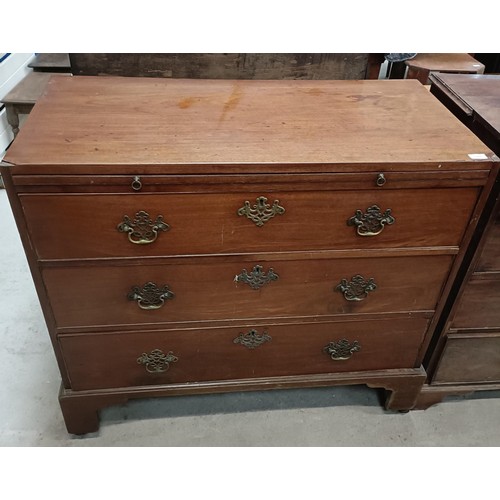 188 - A mahogany chest, with a brushing slide and three long drawers, 107 cm widePlease note collection is... 