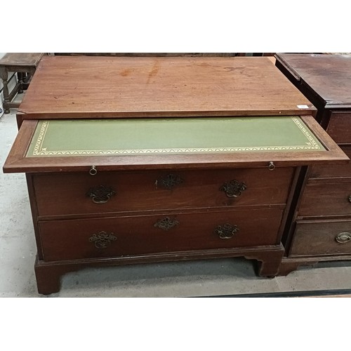 188 - A mahogany chest, with a brushing slide and three long drawers, 107 cm widePlease note collection is... 