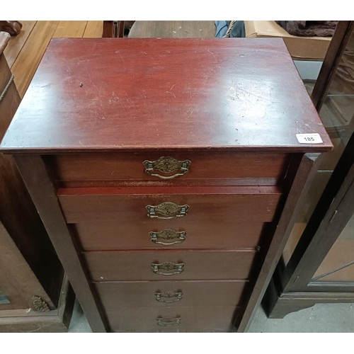 185 - A stained wood Wellington chest, 54 cm widePlease note collection is from TA9 4LJ only on 22nd, 23rd... 