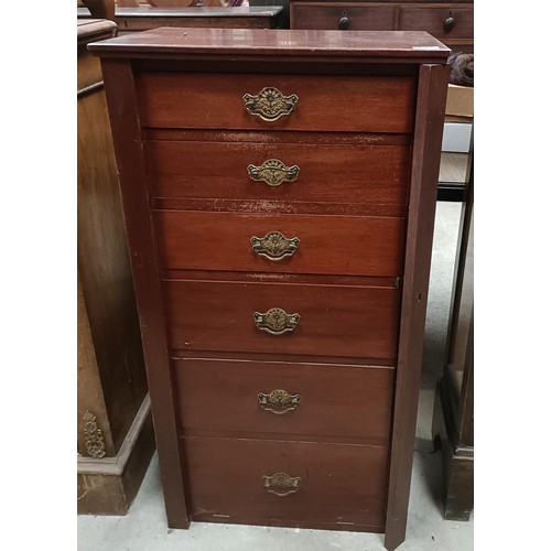 185 - A stained wood Wellington chest, 54 cm widePlease note collection is from TA9 4LJ only on 22nd, 23rd... 