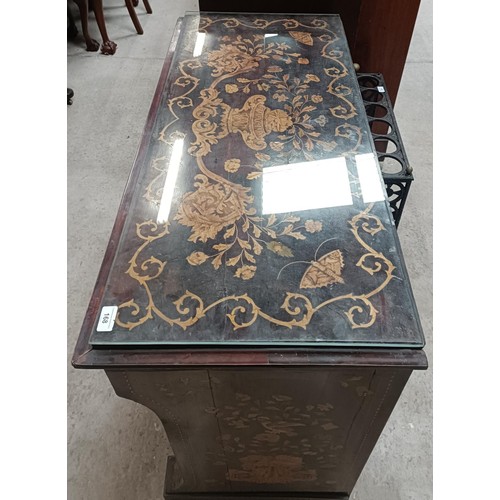 168 - A late 18th century Dutch mahogany and marquetry inlaid side cabinet, with a single frieze drawer ab... 