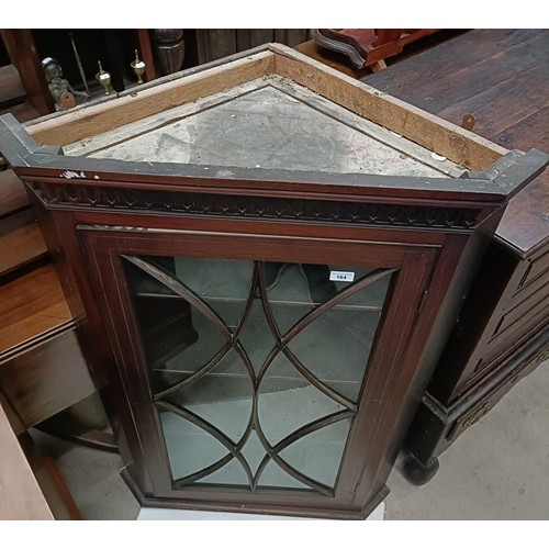 164 - A mahogany corner cabinet, 62 cm widePlease note collection is from TA9 4LJ only on 22nd, 23rd, 24th... 