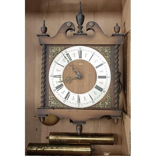 201 - A 20th century wall clock, with a weight driven eight day movement (box)Please note collection is fr... 