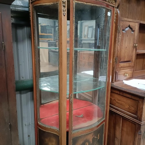 170 - An early 20th century French Vernis Martin style cabinet, with a glazed and painted single door and ... 