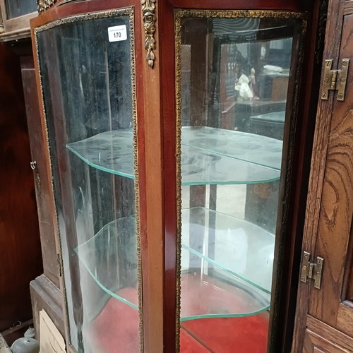 170 - An early 20th century French Vernis Martin style cabinet, with a glazed and painted single door and ... 